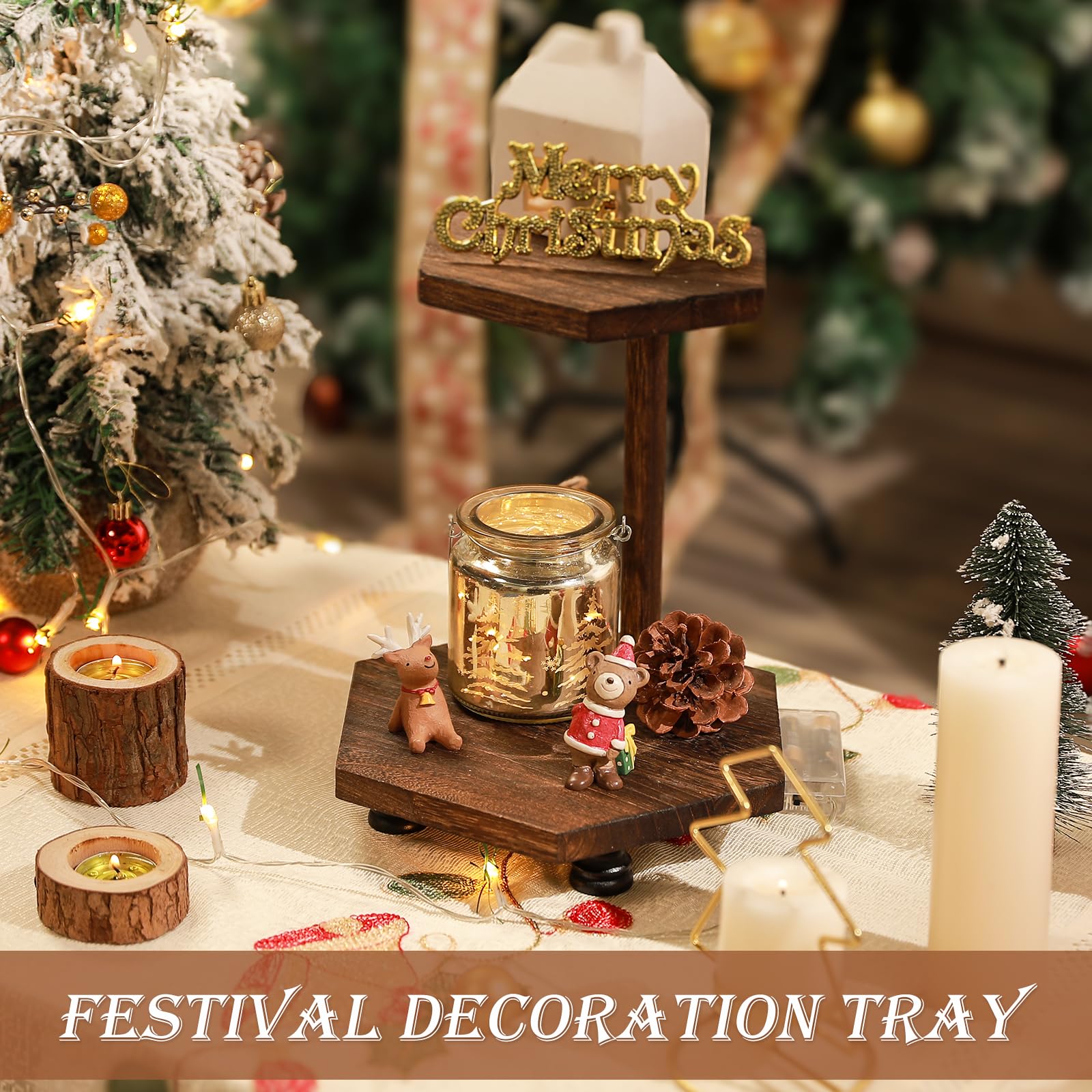 Tikea Hexagonal Wood Riser for Display
