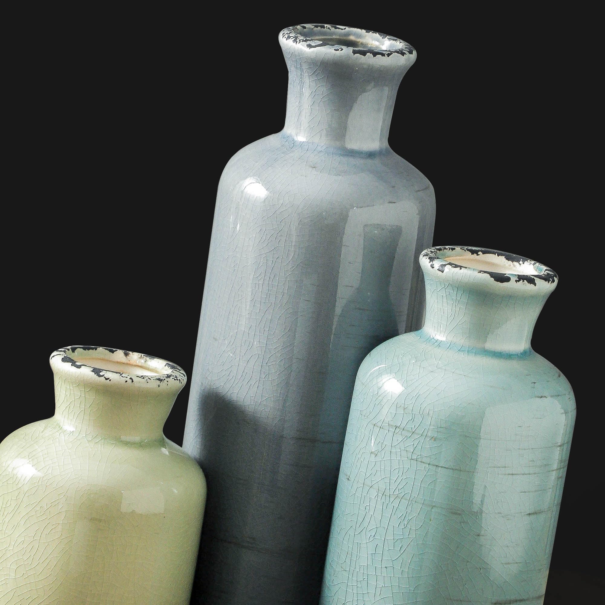 Vintage Floral Ceramic Vase Set | Farmhouse Home Decor