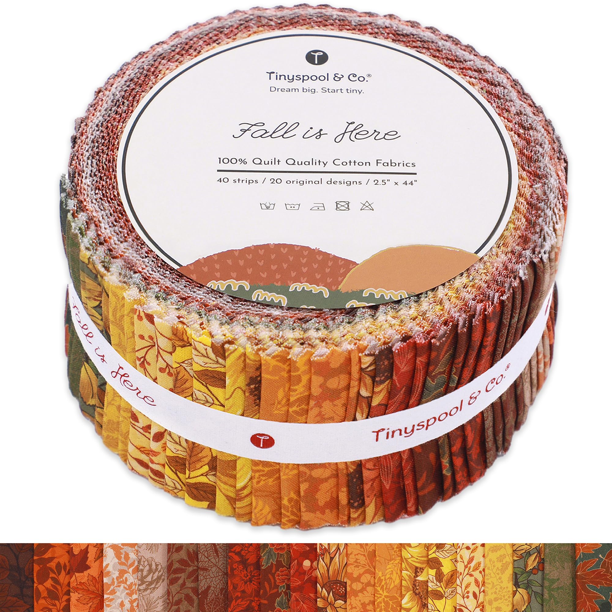 Tinyspool & Co.'s Twirlie Roll 40 Precut Quilting Fabric Strips for Quilting Supplies