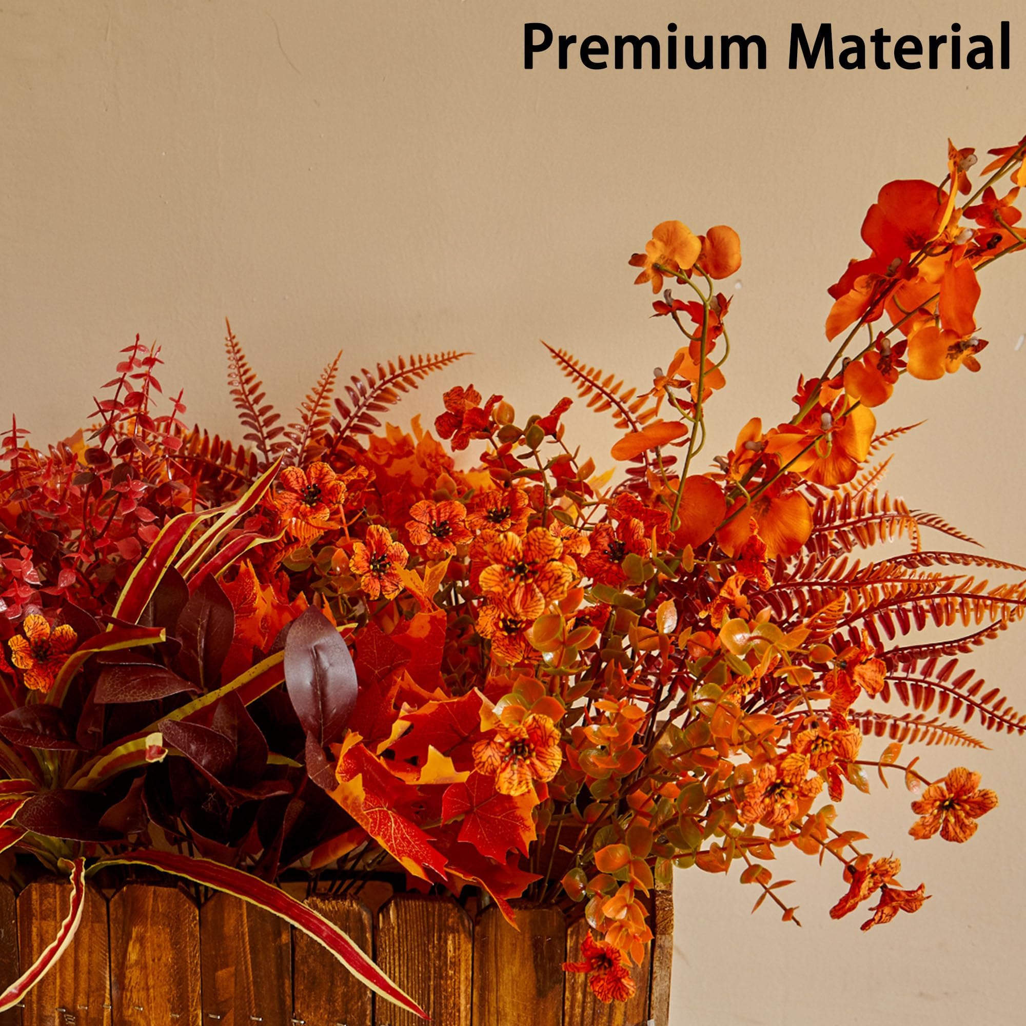 Artificial Fall Orchid Flowers – Autumn Decor Bunches (Set of 15)