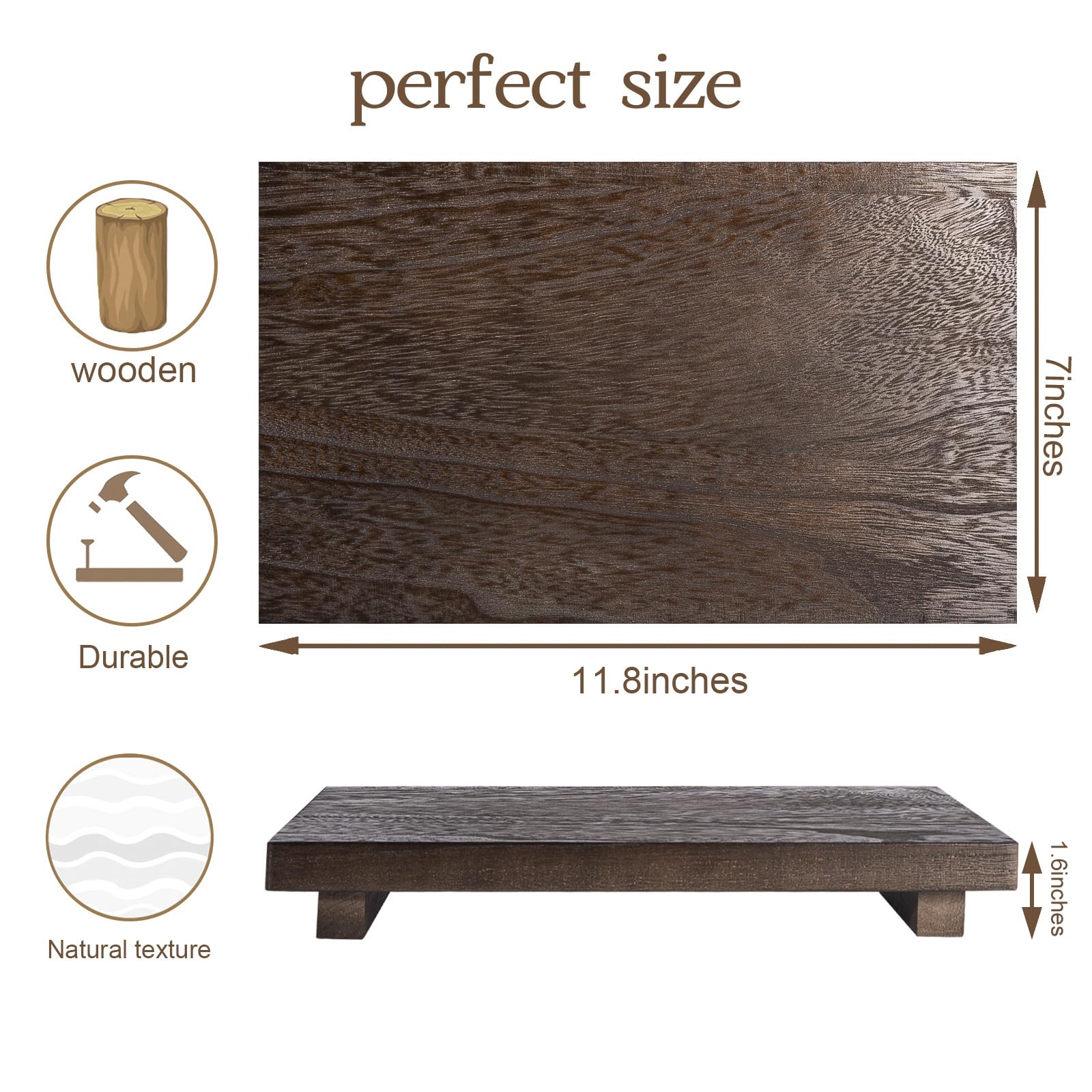 Farmhouse Wooden Tray Pedestal Stand
