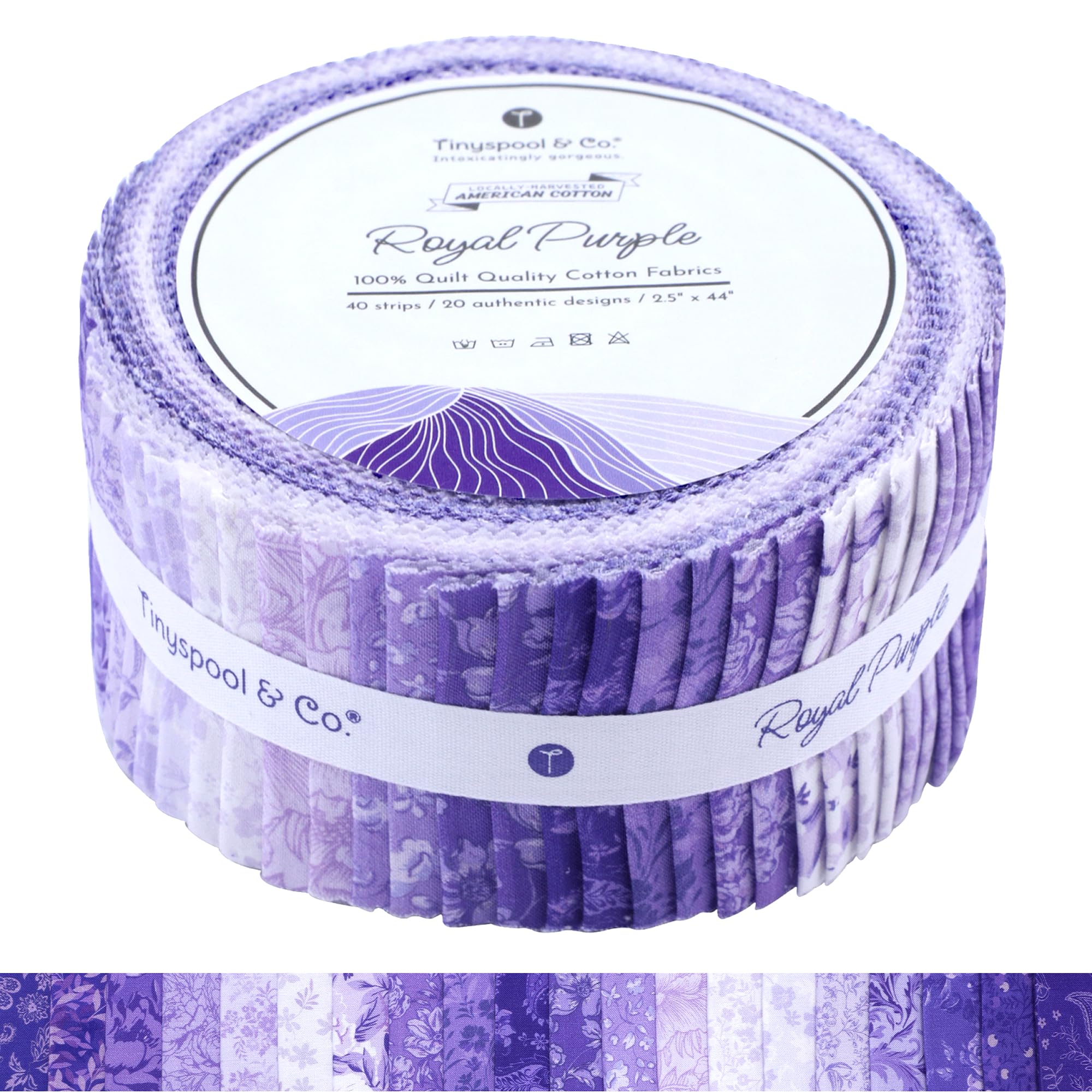 Tinyspool & Co.'s Twirlie Roll 40 Precut Quilting Fabric Strips for Quilting Supplies