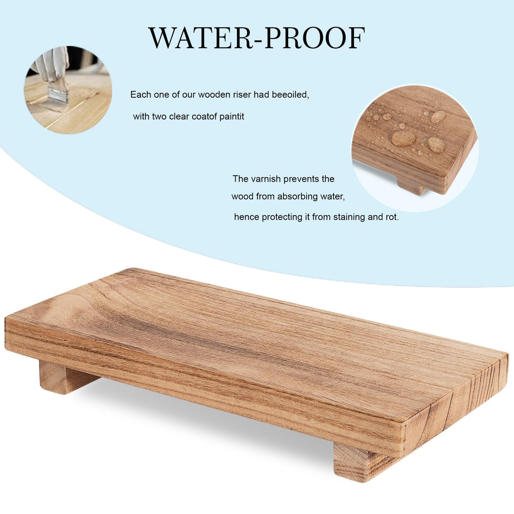 Farmhouse Wooden Tray Pedestal Stand