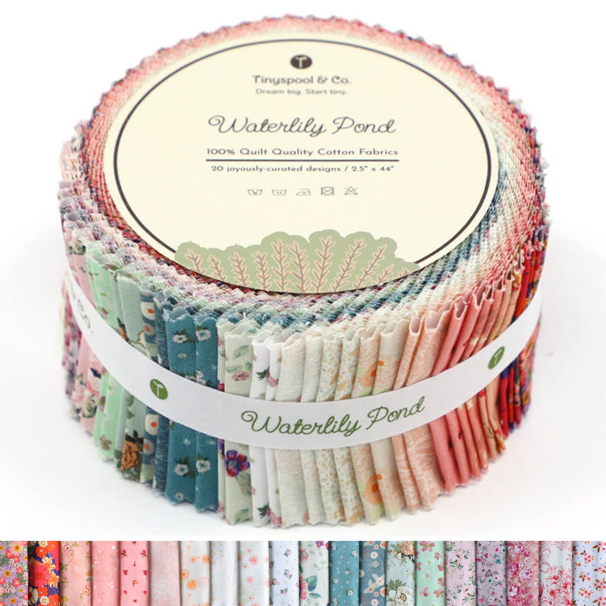 Tinyspool & Co.'s Twirlie Roll 40 Precut Quilting Fabric Strips for Quilting Supplies