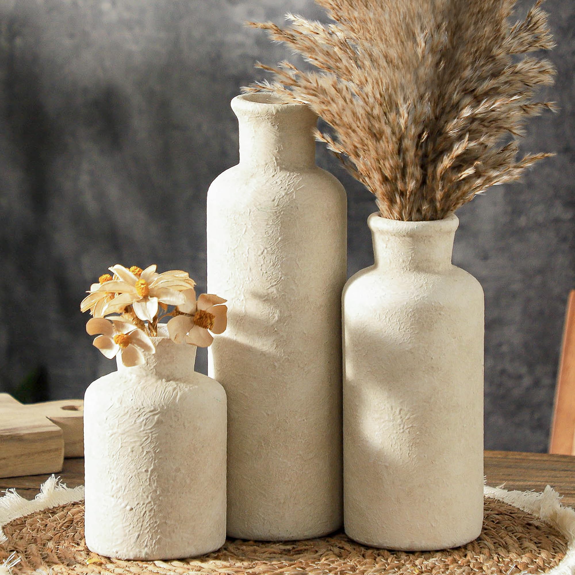 Vintage Floral Ceramic Vase Set | Farmhouse Home Decor