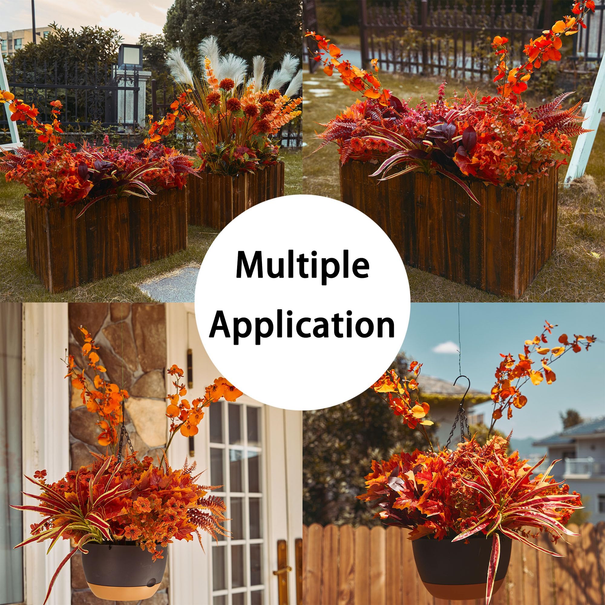 Artificial Fall Orchid Flowers – Autumn Decor Bunches (Set of 15)