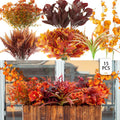 Artificial Fall Orchid Flowers – Autumn Decor Bunches (Set of 15)