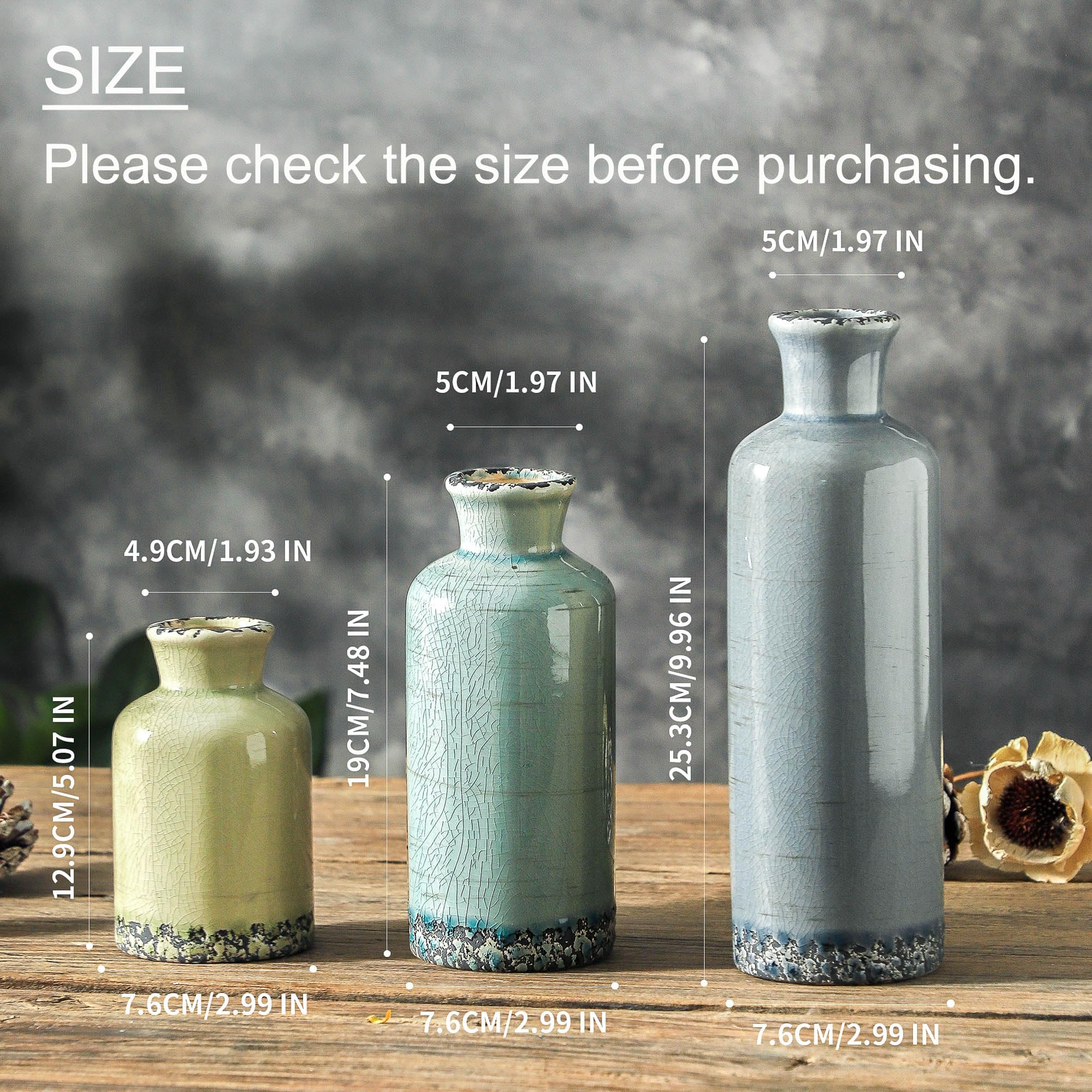 Vintage Floral Ceramic Vase Set | Farmhouse Home Decor