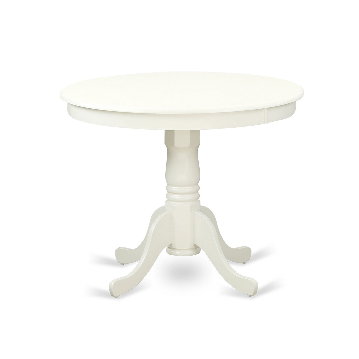EAST WEST FURNITURE - ANVE3-LWH-15 - 3 Pc Dining Room Set - 2 Baby Blue Linen Fabric Dining Chairs with High Back and 1 Removable leaf Dining Room Table - linen white Finish