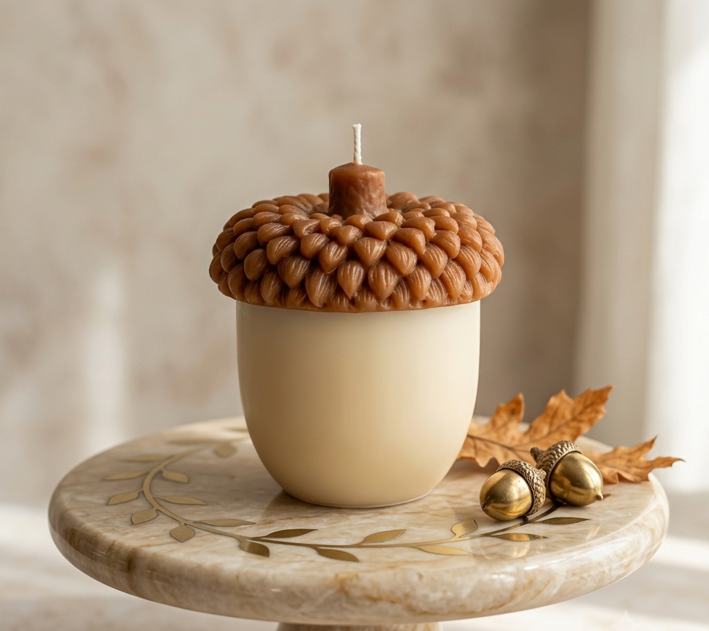 Acorn Sculpture Candle – Rustic Fall Decor
