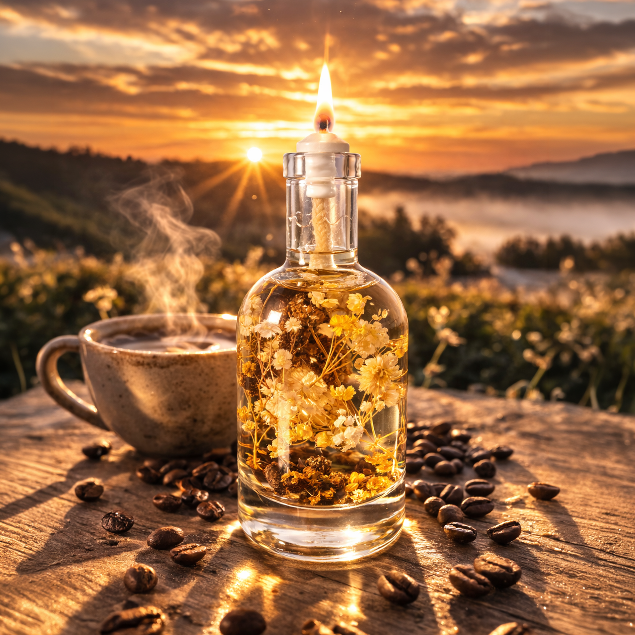 First Light Focus Oil Candle – Dark Roast & Morning Calm Scent