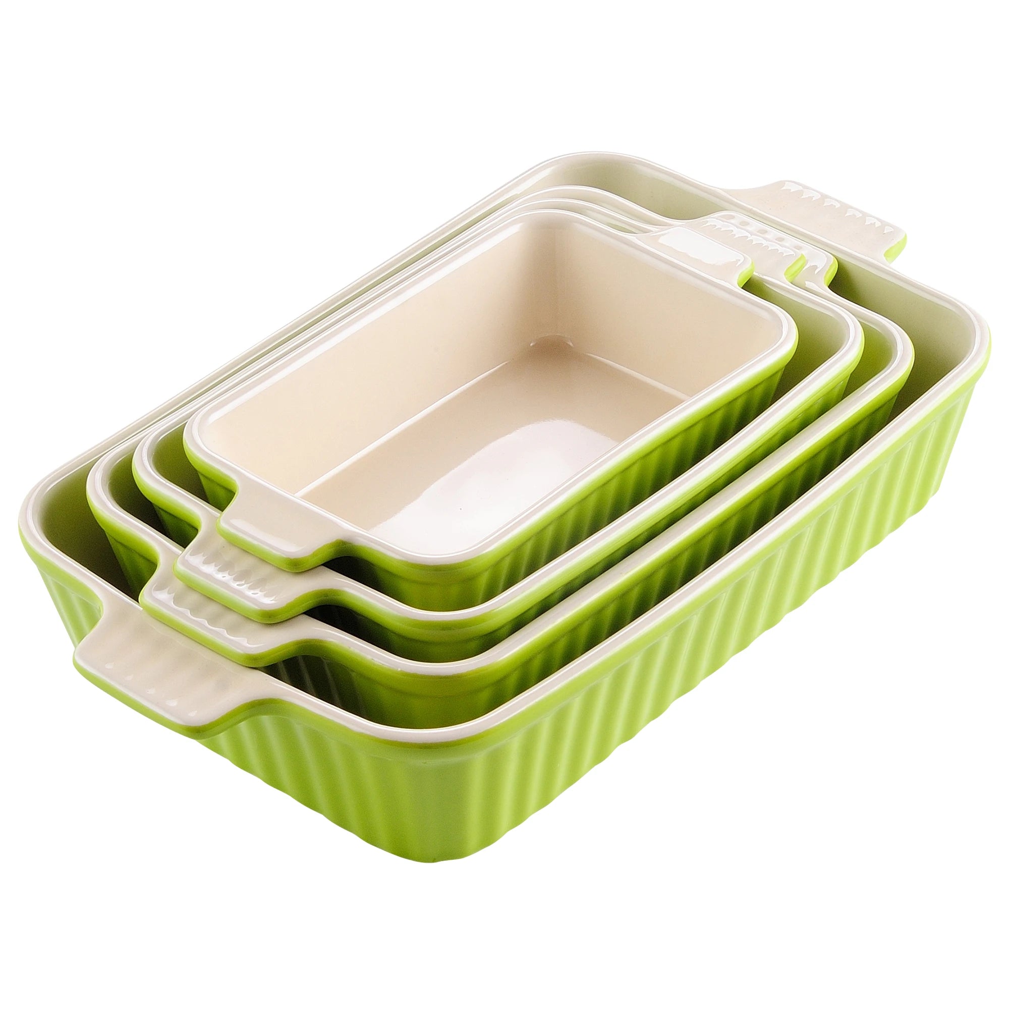 MALACASA 4-Piece Ceramic Baking Dish Set | 9"/11"/12"/13.3"