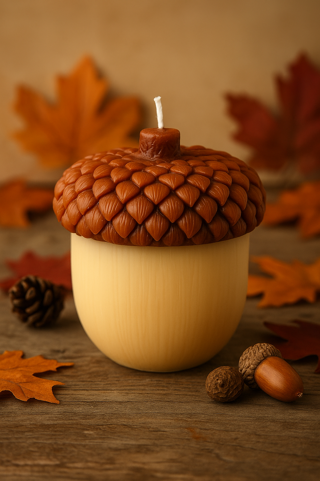 Acorn Sculpture Candle – Rustic Fall Decor