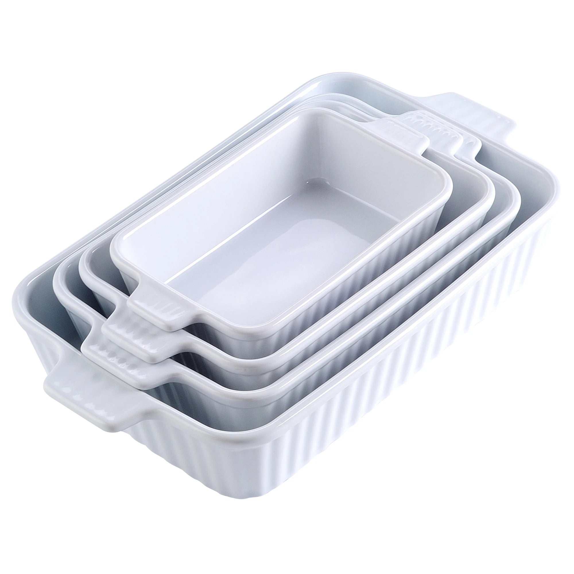 MALACASA 4-Piece Ceramic Baking Dish Set | 9"/11"/12"/13.3"