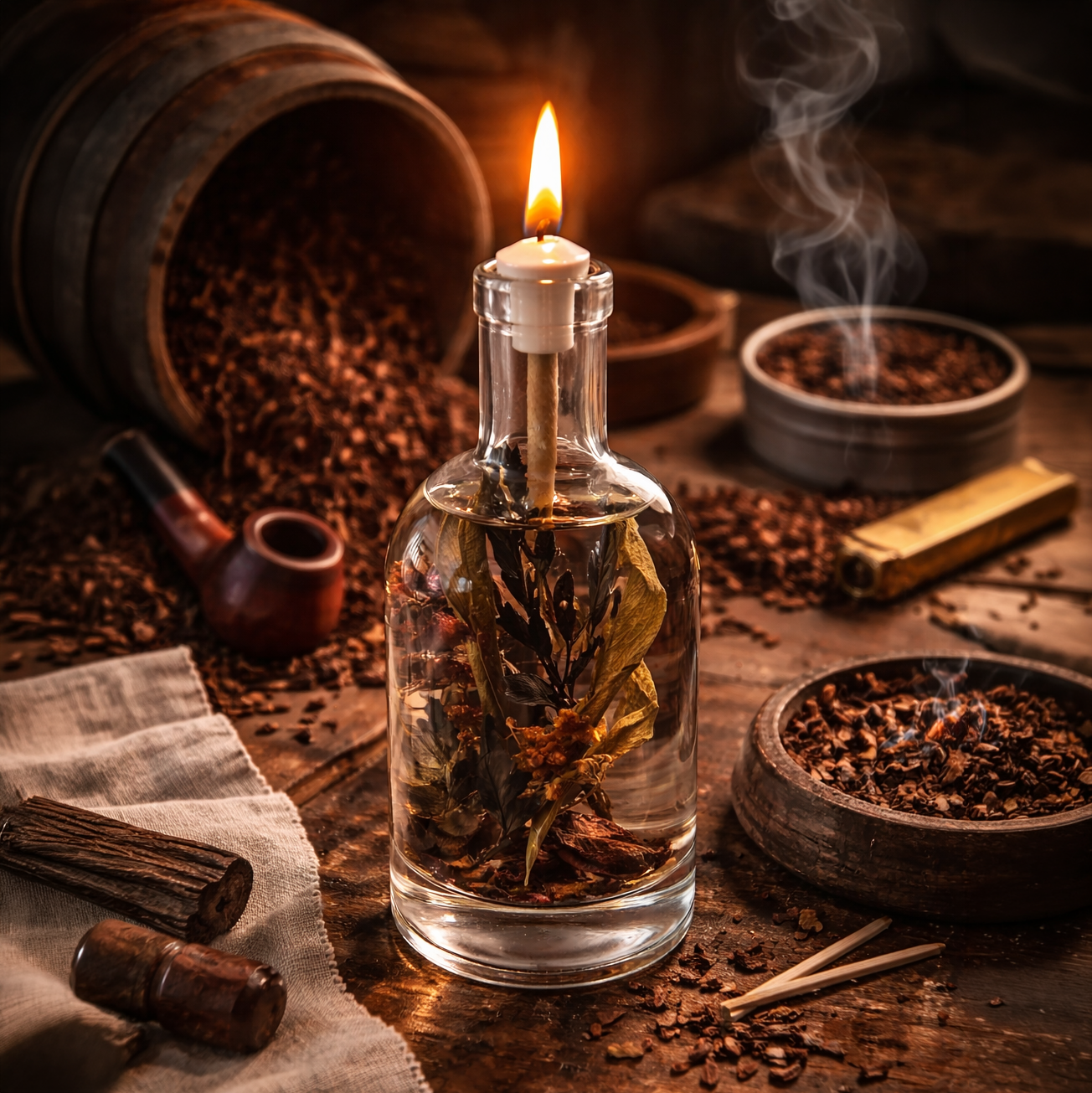 Hogshead Oil Candle – Aged Timber & Whiskey Barrel Scent