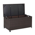Outdoor Wicker Storage Box with Zippered Liner | 50 Gallon