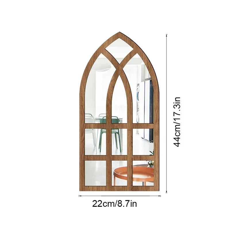 Arched Window Pane Wall Mirror