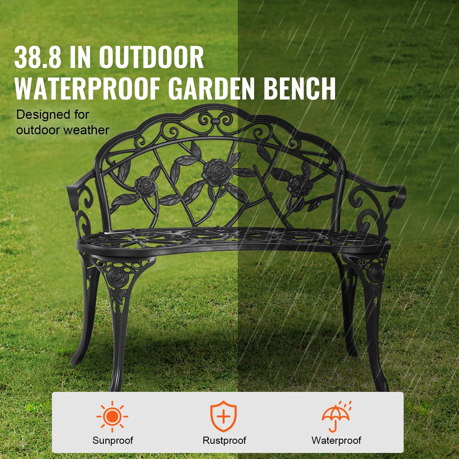 Wooden Metal Garden Bench