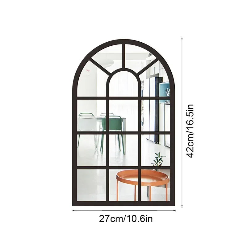 Arched Window Pane Wall Mirror