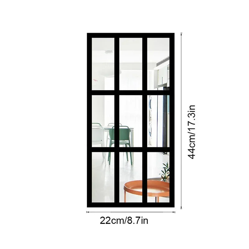 Arched Window Pane Wall Mirror