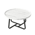 19.7" Minimalist Round Side Table | Metal Frame | Coffee, Tea & End Table