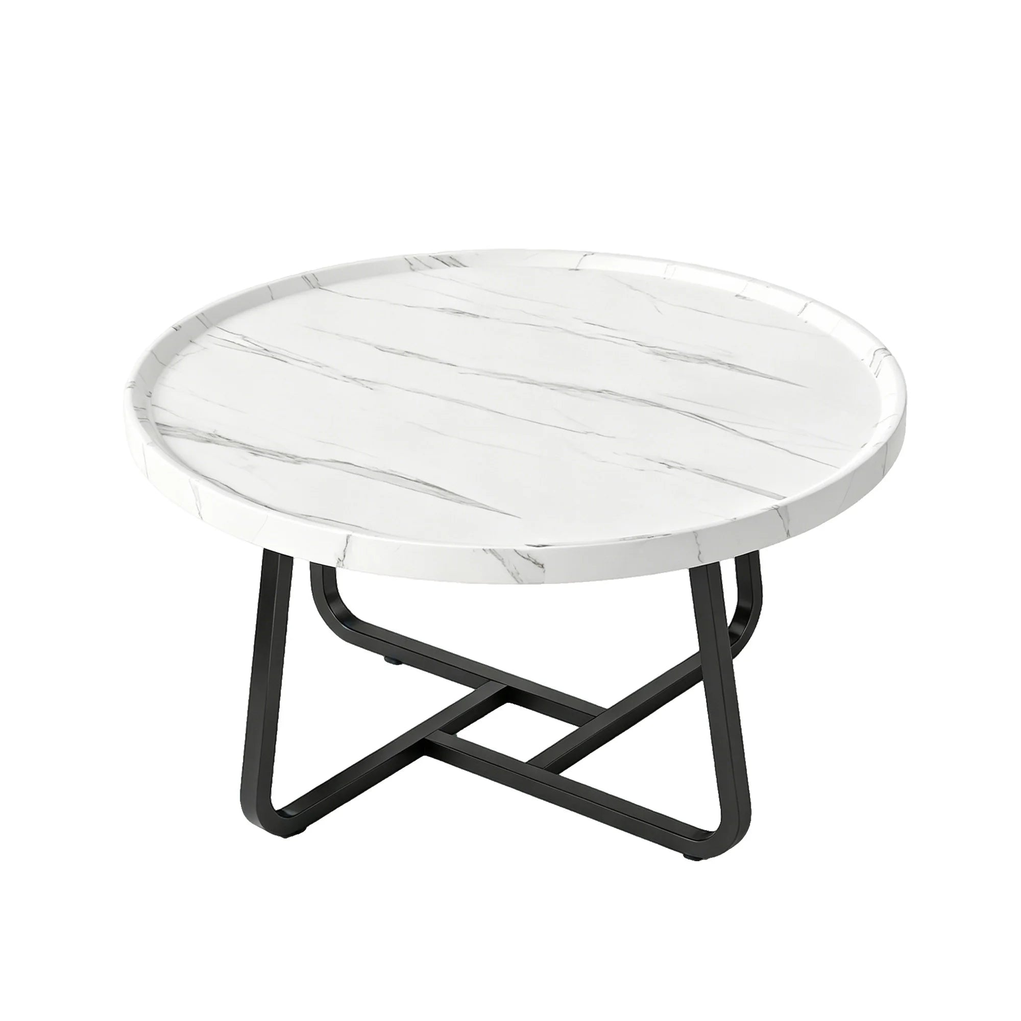 19.7" Minimalist Round Side Table | Metal Frame | Coffee, Tea & End Table