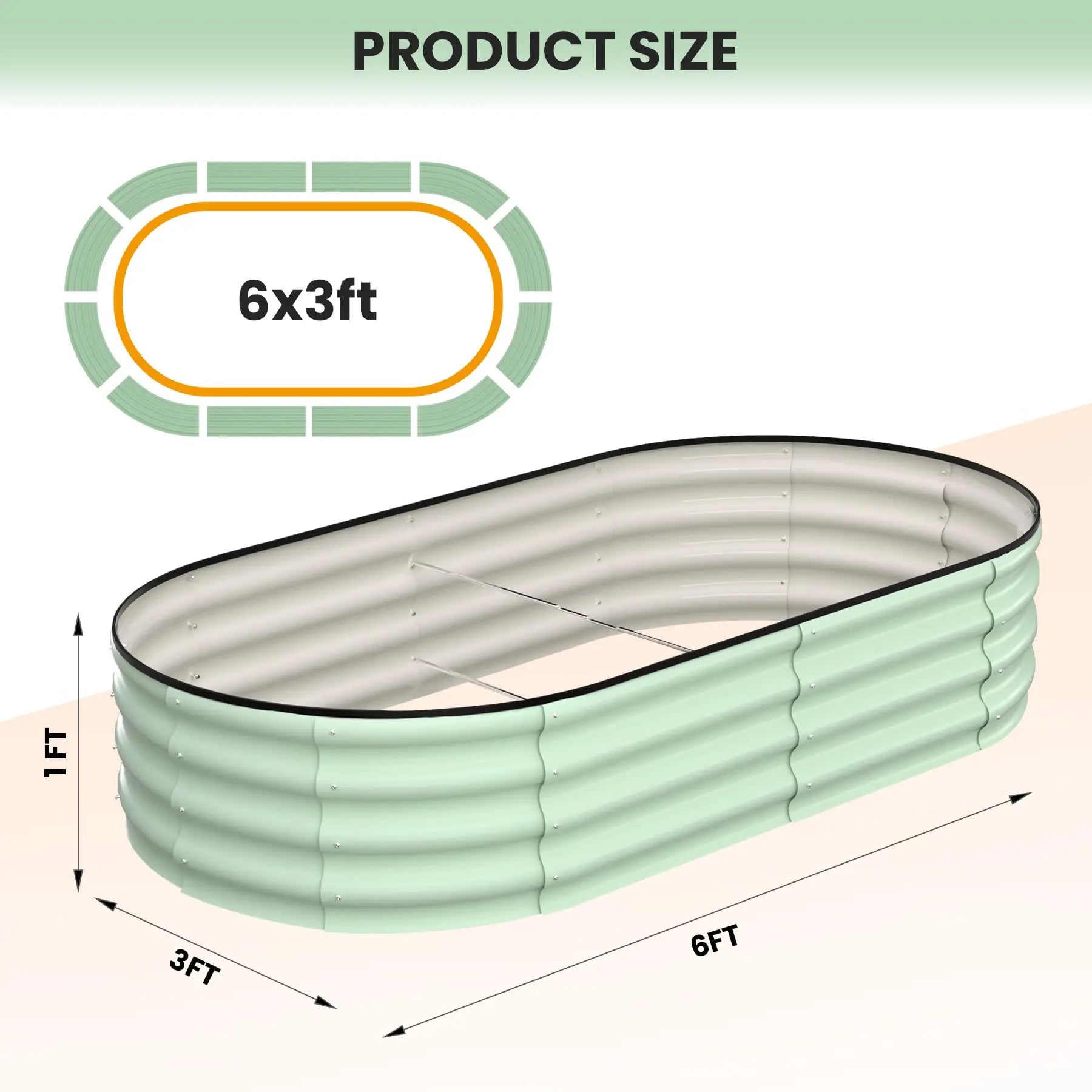 2-Pack Oval Galvanized Steel Raised Garden Bed | Metal Planter Box for Vegetables, Flowers & Herbs