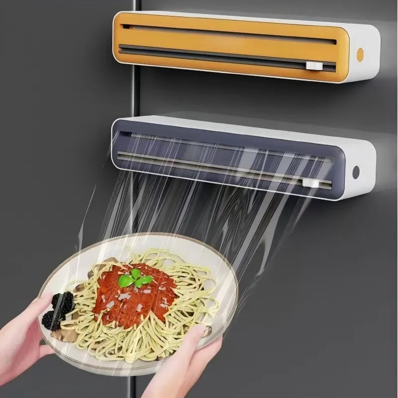 Wrap & Foil Dispenser with Dual Slide Cutter | Plastic Wrap, Aluminum Foil & Parchment Paper