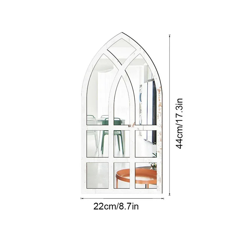 Arched Window Pane Wall Mirror