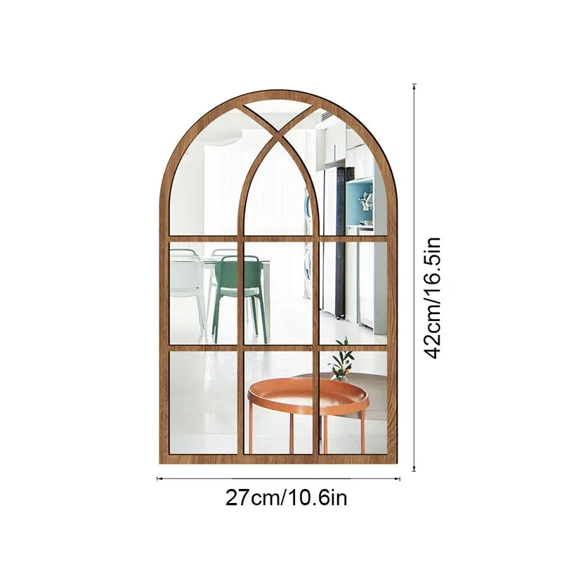 Arched Window Pane Wall Mirror