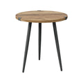 Mid Century Modern Round Coffee Table | 2-Tier Oak Finish | 23.6" | Metal Frame