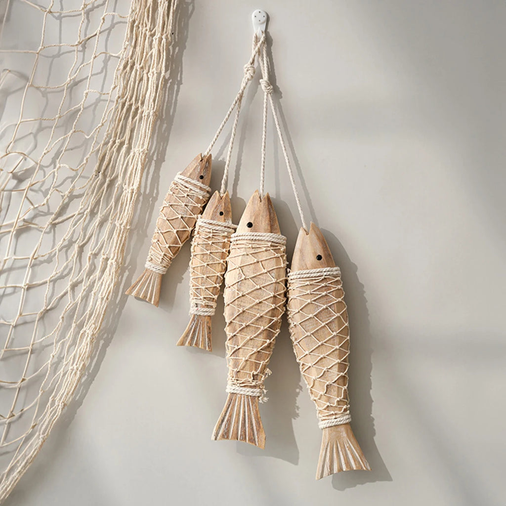 Rustic Vintage Wooden Fish Wall Hanging | Coastal Cottagecore Decor