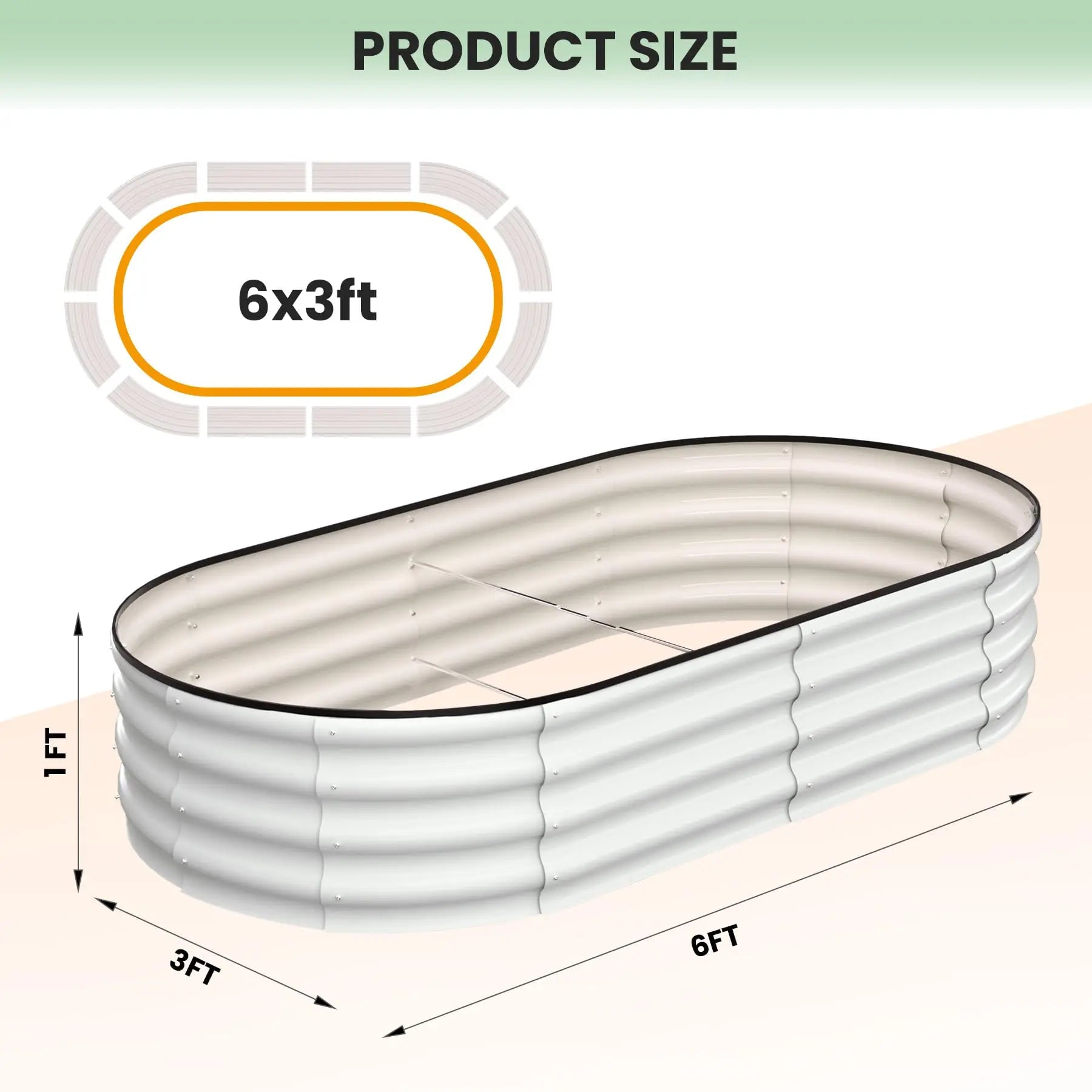 2-Pack Oval Galvanized Steel Raised Garden Bed | Metal Planter Box for Vegetables, Flowers & Herbs