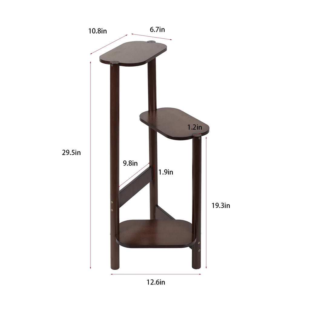 3 Tier Bamboo Tall Corner Plant Rack Planter Stand Flower Pot Holder Storage Rack for Balcony Garden