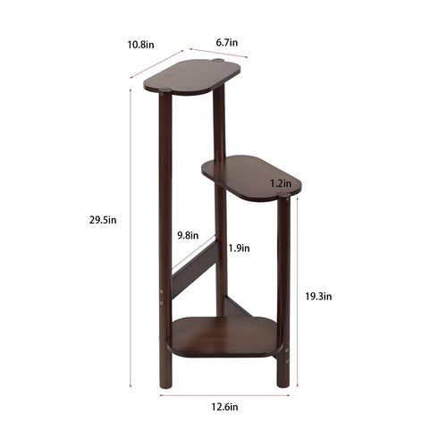3 Tier Bamboo Tall Corner Plant Rack Planter Stand Flower Pot Holder Storage Rack for Balcony Garden
