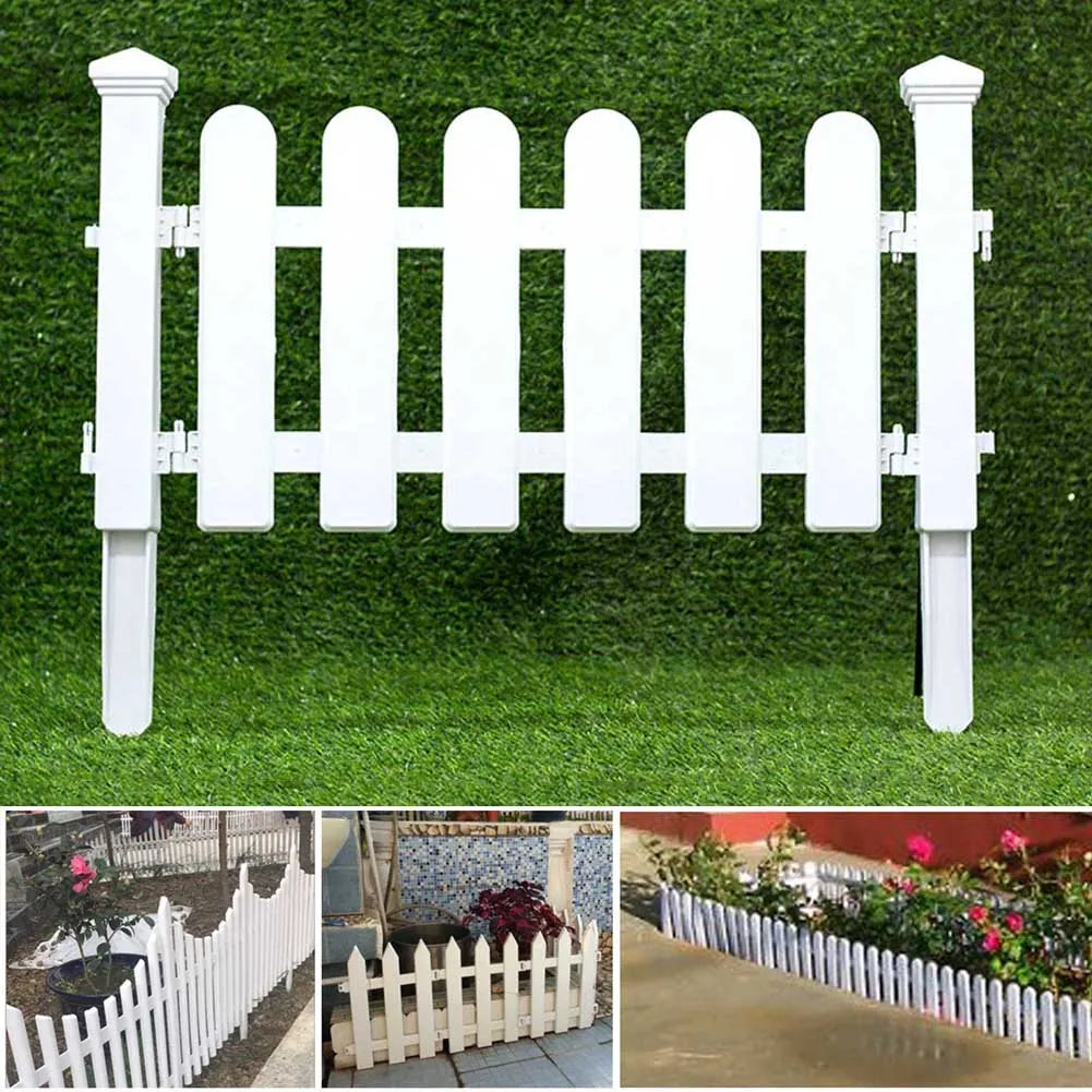 Garden Fencing Trellis White Plastic Decorative Fences Lightweight Easy Installation Edging Fence for Garden Flower Bed Decor