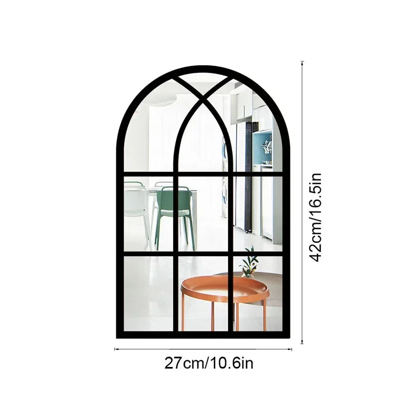 Arched Window Pane Wall Mirror