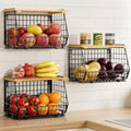 3-Tier Wire Fruit Basket | Hanging & Countertop Produce Storage for Kitchen & Pantry