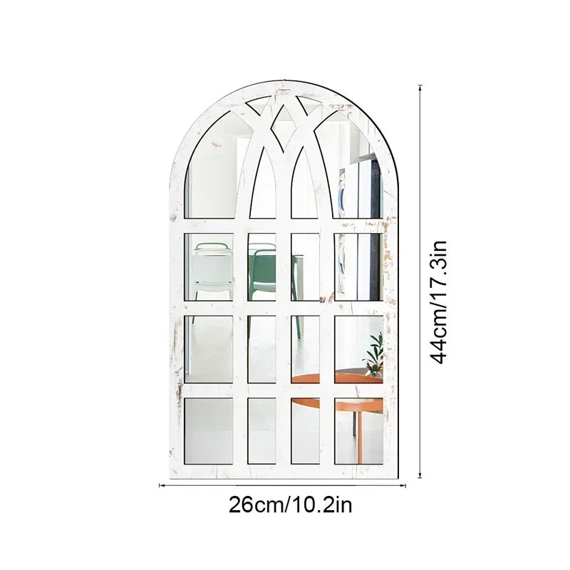 Arched Window Pane Wall Mirror
