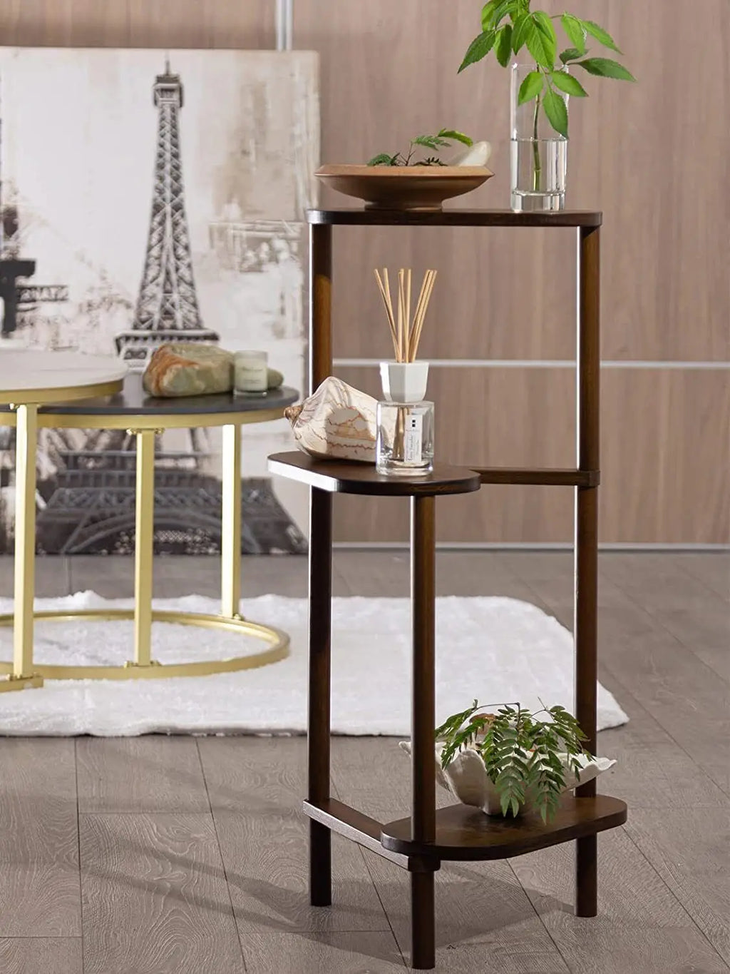 3 Tier Bamboo Tall Corner Plant Rack Planter Stand Flower Pot Holder Storage Rack for Balcony Garden