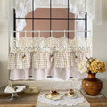 Plaid Ruffled Crochet Cafe Curtain