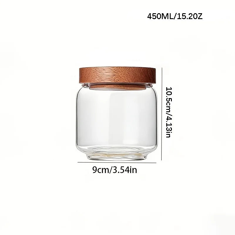 Glass Canister Set with Airtight Wooden Lids | 4, 6 & 8 Pack