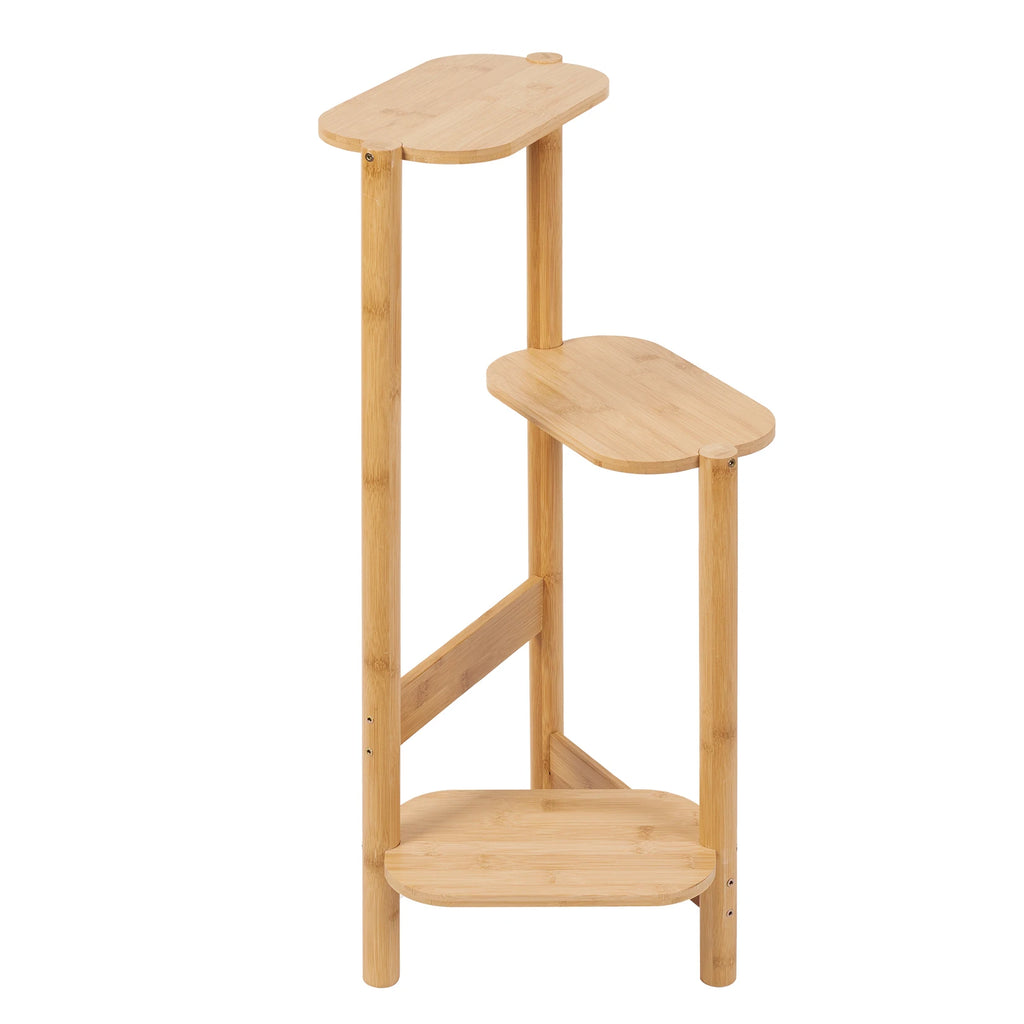 3 Tier Bamboo Tall Corner Plant Rack Planter Stand Flower Pot Holder Storage Rack for Balcony Garden