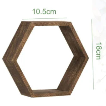 Shelving Wall Hanging Wooden Hexagonal Frame Lattice Succulent Plant Frame Living Room Wall Decoration Wall Hanging Frame