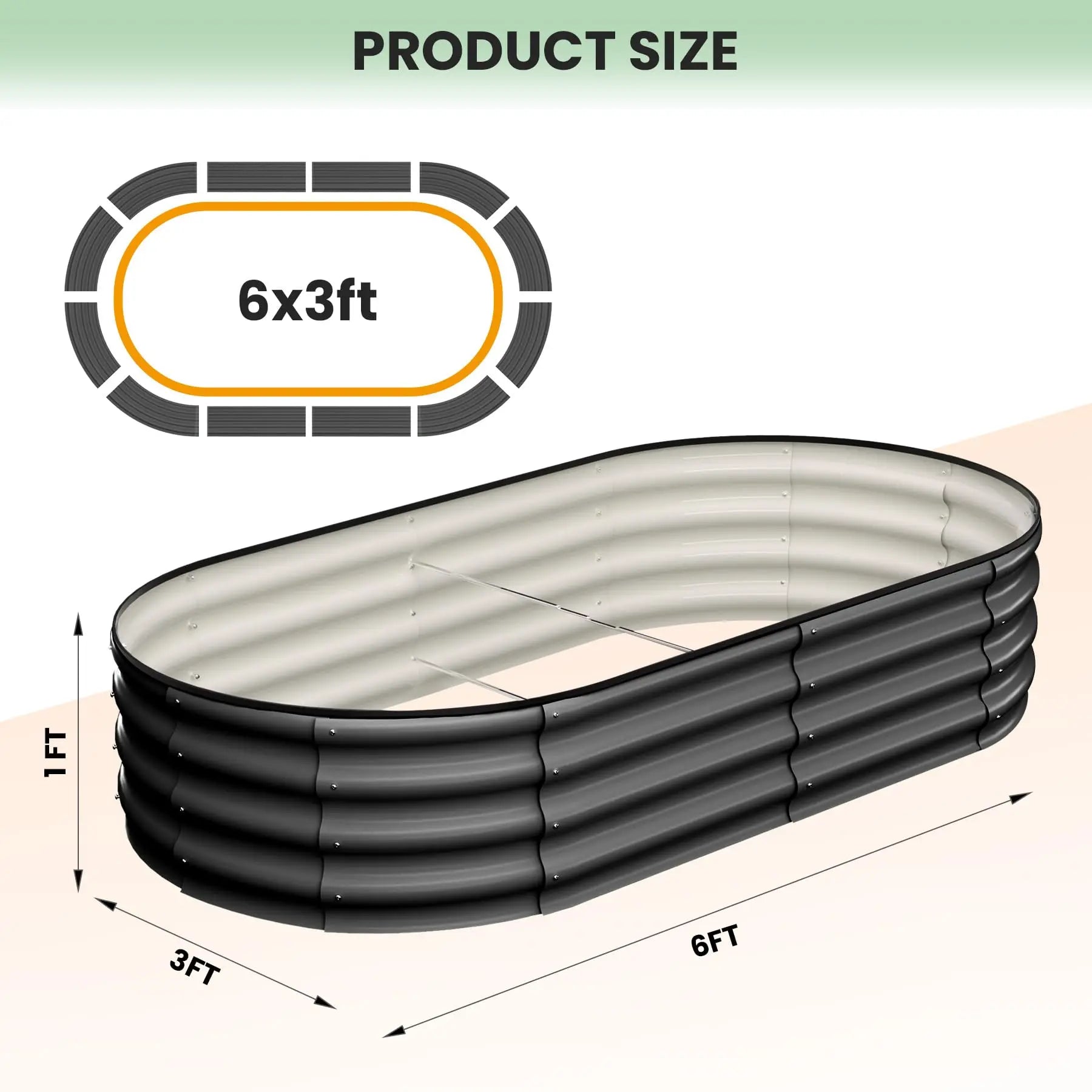 2-Pack Oval Galvanized Steel Raised Garden Bed | Metal Planter Box for Vegetables, Flowers & Herbs