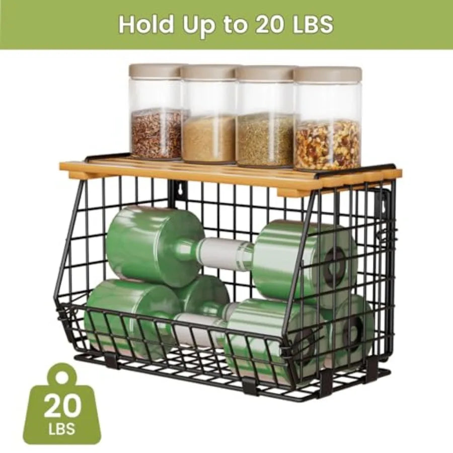 3-Tier Wire Fruit Basket | Hanging & Countertop Produce Storage for Kitchen & Pantry