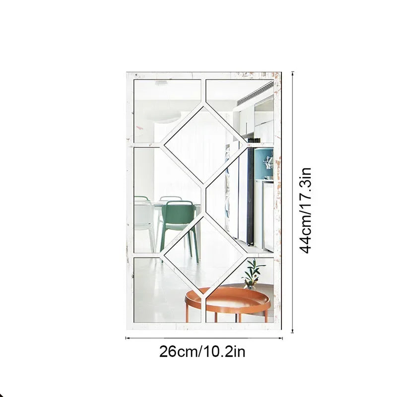 Arched Window Pane Wall Mirror
