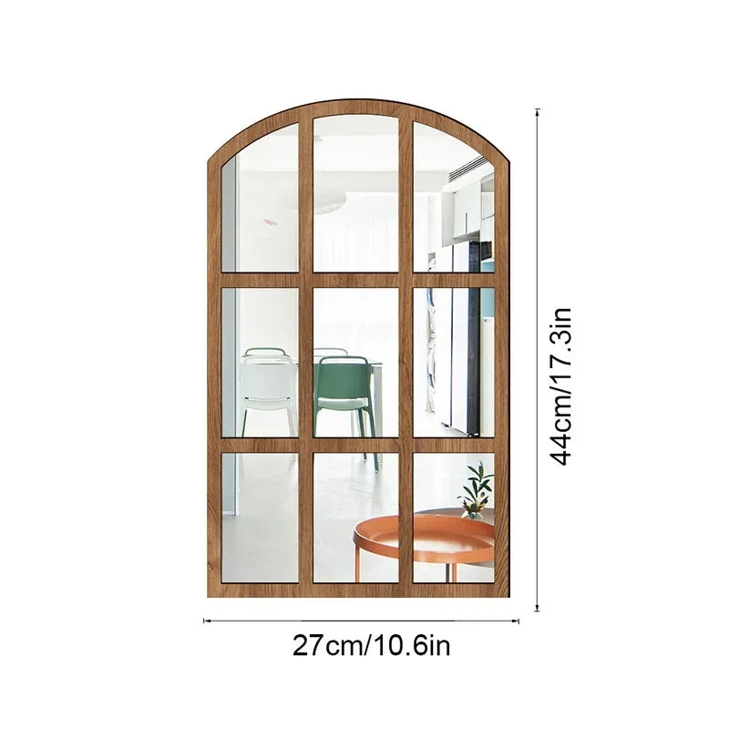 Arched Window Pane Wall Mirror