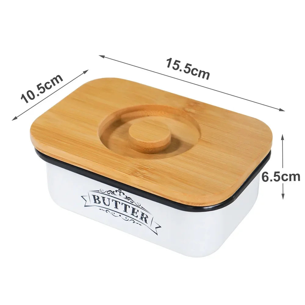 Farmhouse Butter Dish with Bamboo Lid