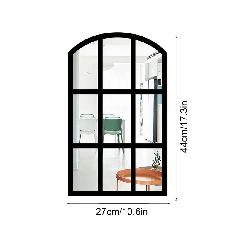 Arched Window Pane Wall Mirror